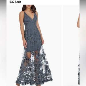 Dress The Population - Medium, Sidney V-Neck Lace 3D Gown